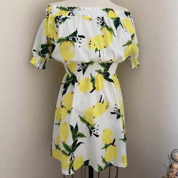 Amorini Dresses & Skirts - Amorini Off The Shoulder Mini Lemon Positano Amalfi Style Dress size: S